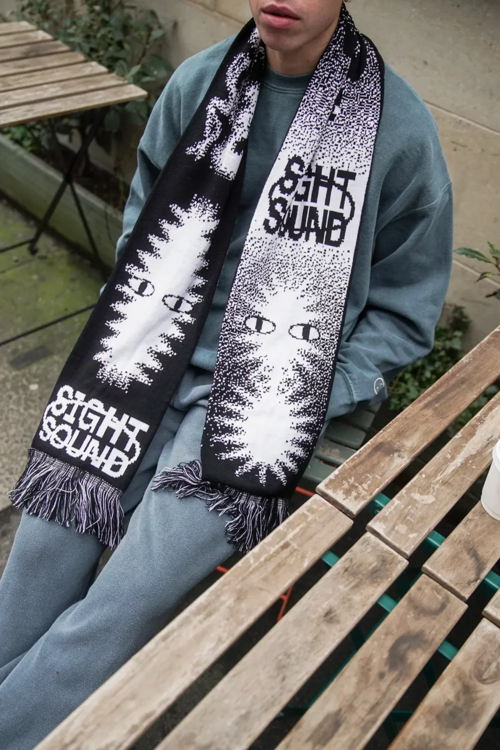 KBar Design KBAR X UN:IK 'Sight & Sound' Scarf - Black / Blue