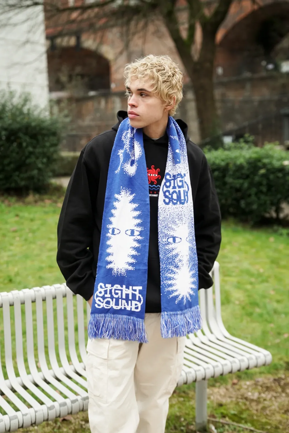 KBar Design KBAR X UN:IK 'Sight & Sound' Scarf - Black / Blue