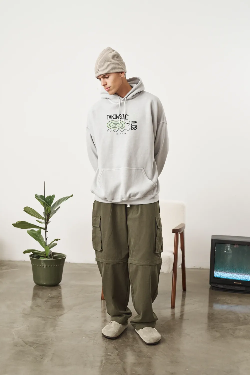 KBar Design KBAR X UN:IK 'Taking It Slow' Vintage Washed Hoodie - Grey