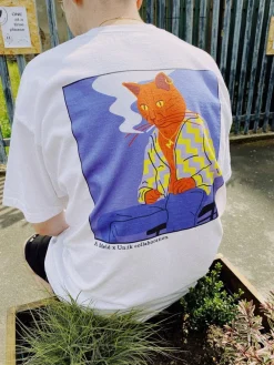 Melé x Club Bad 'Cool Cat' Tee - White