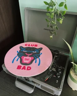 Melé x Club Bad 'Party Panther' Vinyl Slipmat - pink