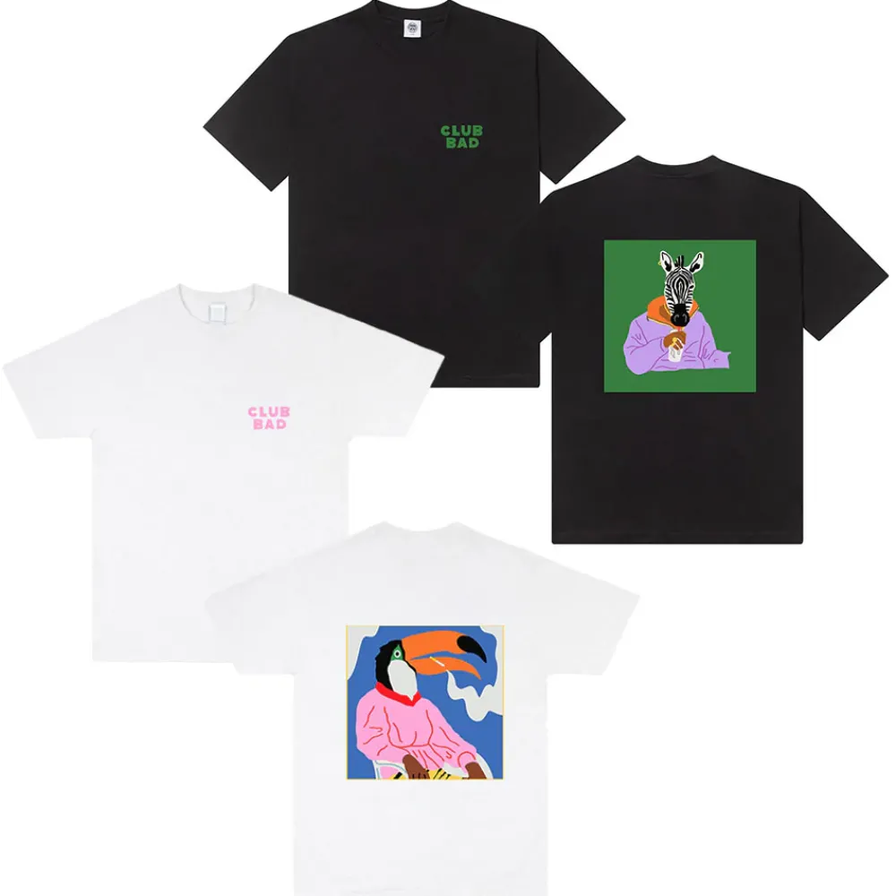 Discounted Bundles Melé x Club Bad Tee Twinpack - Toucan/Afters Zebra
