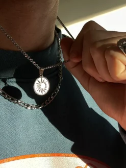 UN:IK Essentials Moon Pendant Necklace - Silver / Gold