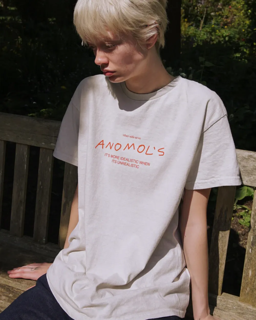 Other Side Store 'Anomols' Vintage Washed Tee - Cream