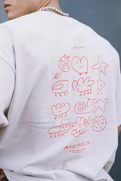 Other Side Store 'Anomols' Vintage Washed Tee - Cream