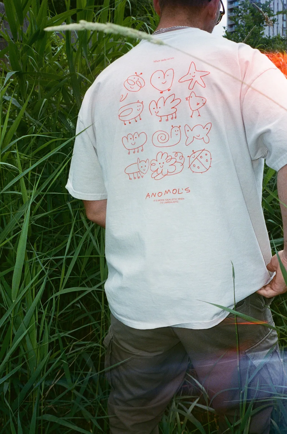 Other Side Store 'Anomols' Vintage Washed Tee - Cream