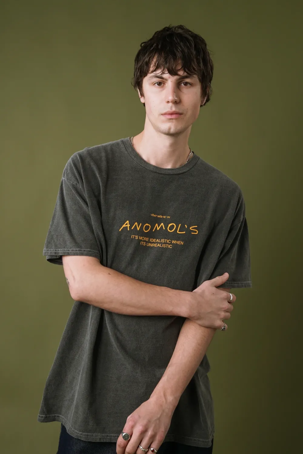 Other Side Store 'Anomols' Vintage Washed Tee - Black