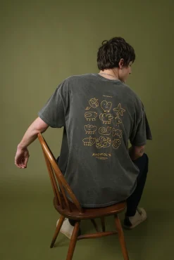 Other Side Store 'Anomols' Vintage Washed Tee - Black