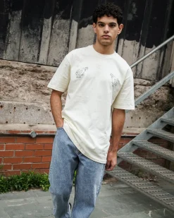 Other Side Store 'Blue Tits' Tee - Off White