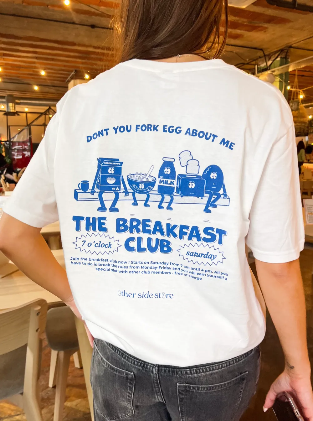 Other Side Store 'Breakfast Club' Tee - White