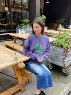 Other Side Store 'Croc In Crocs' Sweater - Vintage Washed Violet
