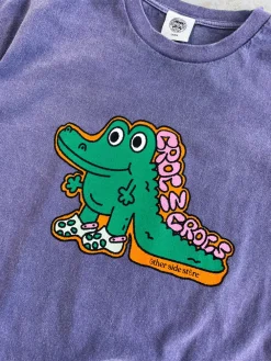 Other Side Store 'Croc In Crocs' Vintage Washed Tee - Violet