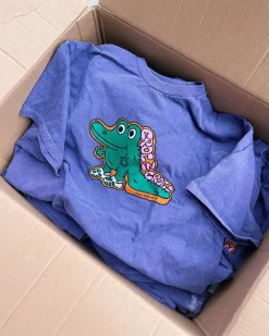 Other Side Store 'Croc In Crocs' Vintage Washed Tee - Violet