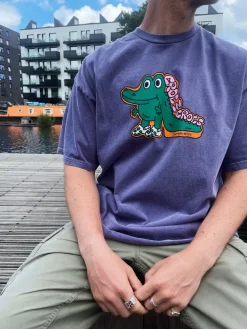 Other Side Store 'Croc In Crocs' Vintage Washed Tee - Violet