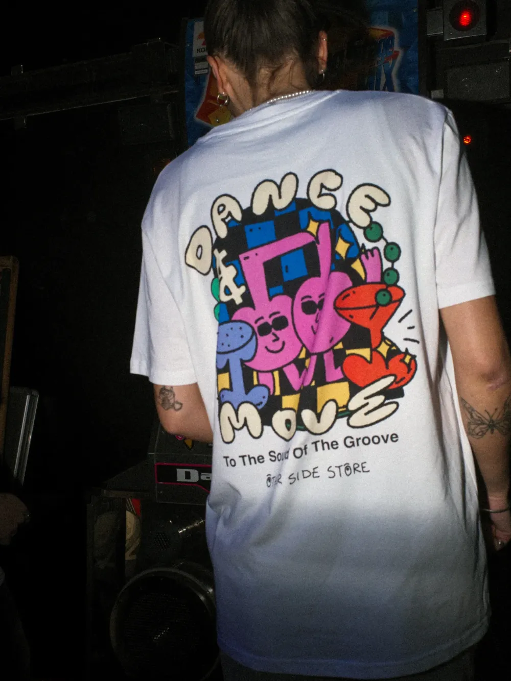 Other Side Store 'Dance and Groove' Tee - White