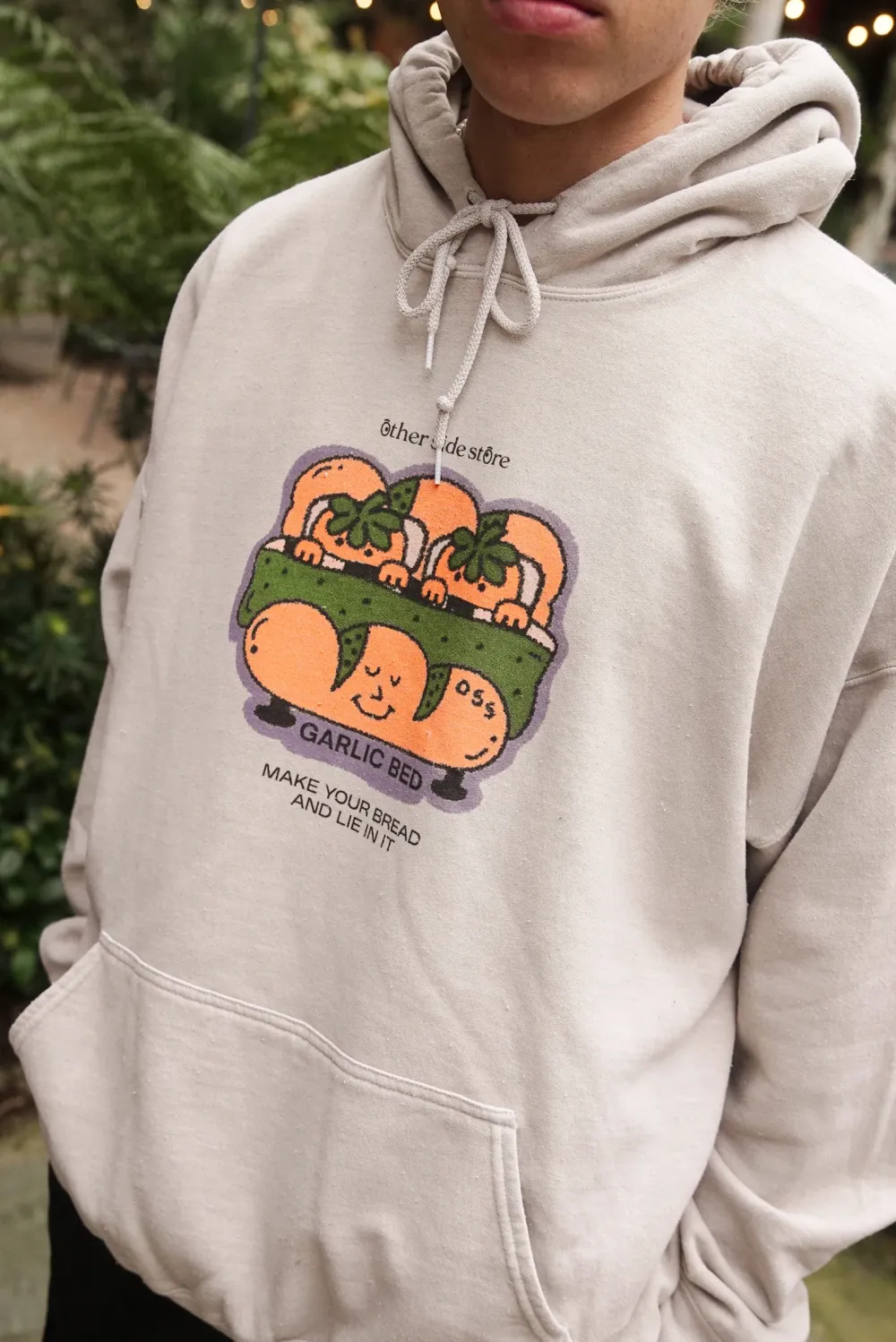 Other Side Store 'Garlic Bed' Vintage Washed Hoodie - Sand