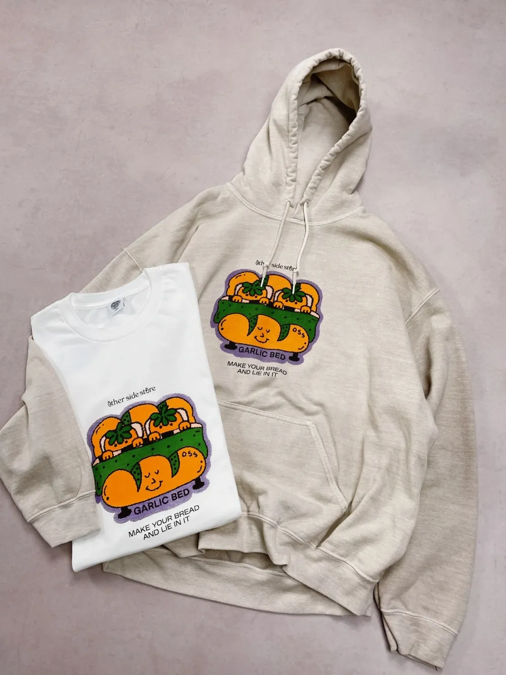 Other Side Store 'Garlic Bed' Vintage Washed Hoodie - Sand