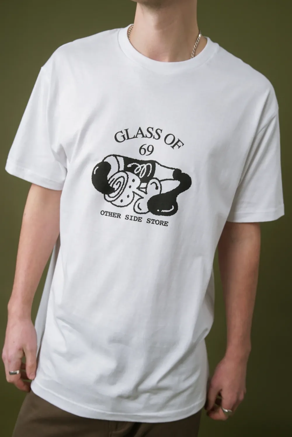 Other Side Store 'Glass of 69' Tee - White
