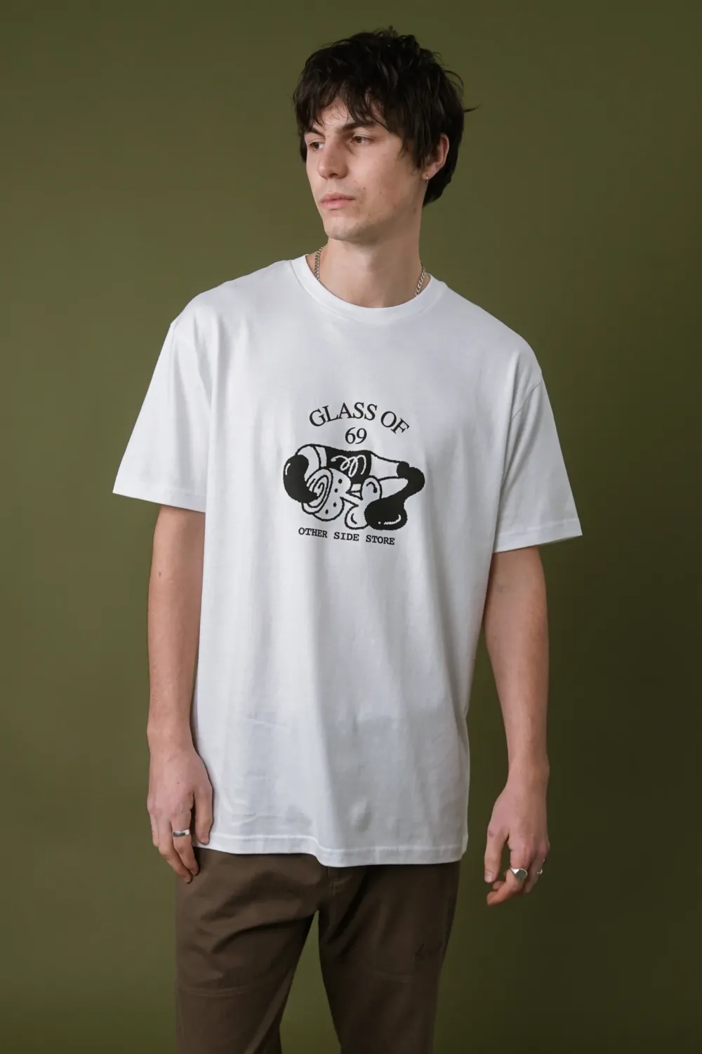 Other Side Store 'Glass of 69' Tee - White