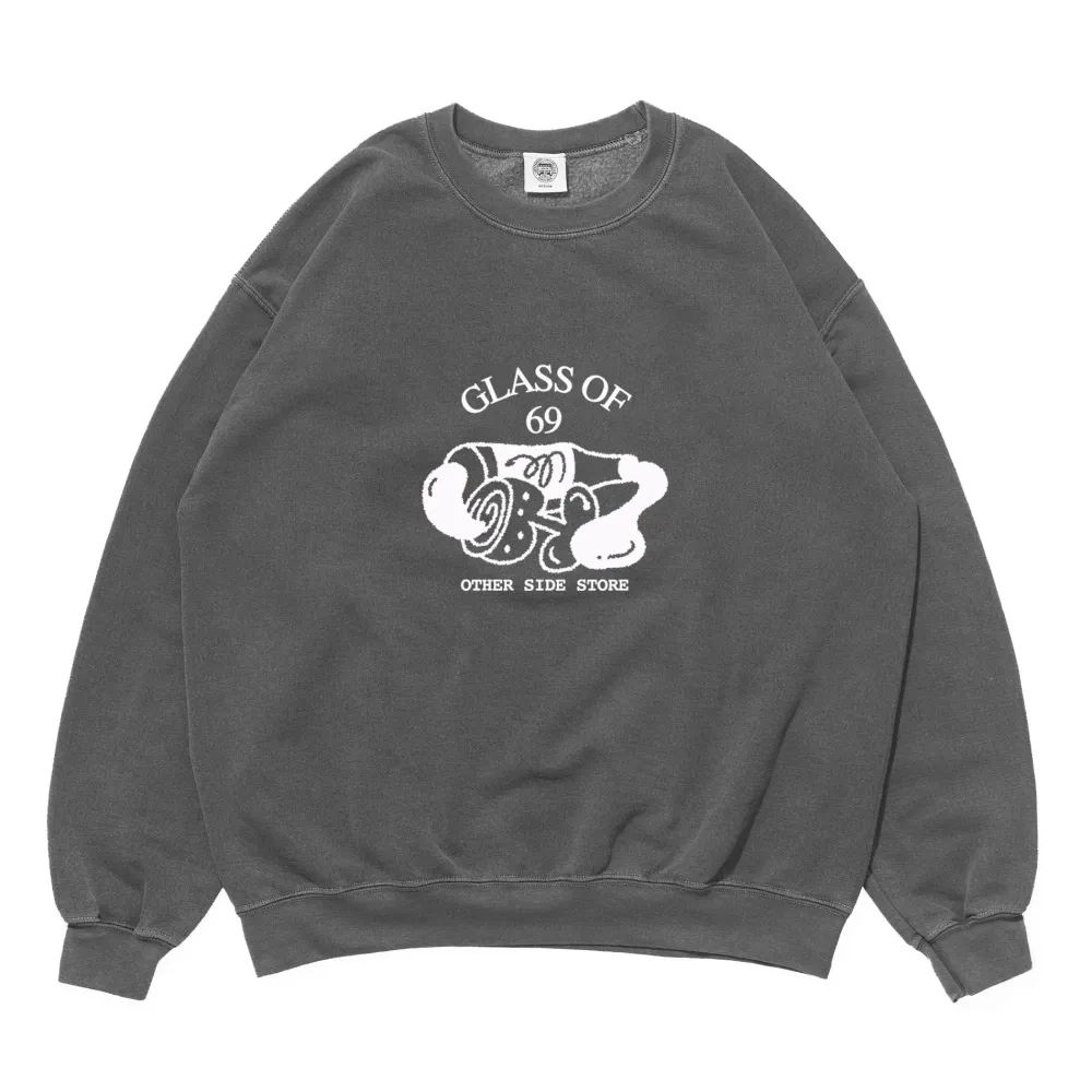 Other Side Store 'Glass of 69' Vintage Washed Sweater - Charcoal