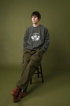 Other Side Store 'Glass of 69' Vintage Washed Sweater - Charcoal