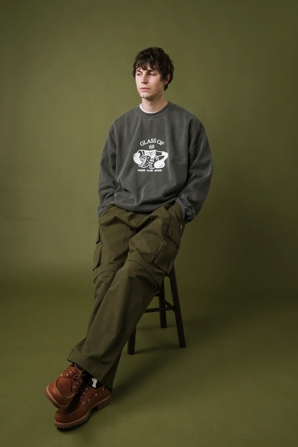 Other Side Store 'Glass of 69' Vintage Washed Sweater - Charcoal