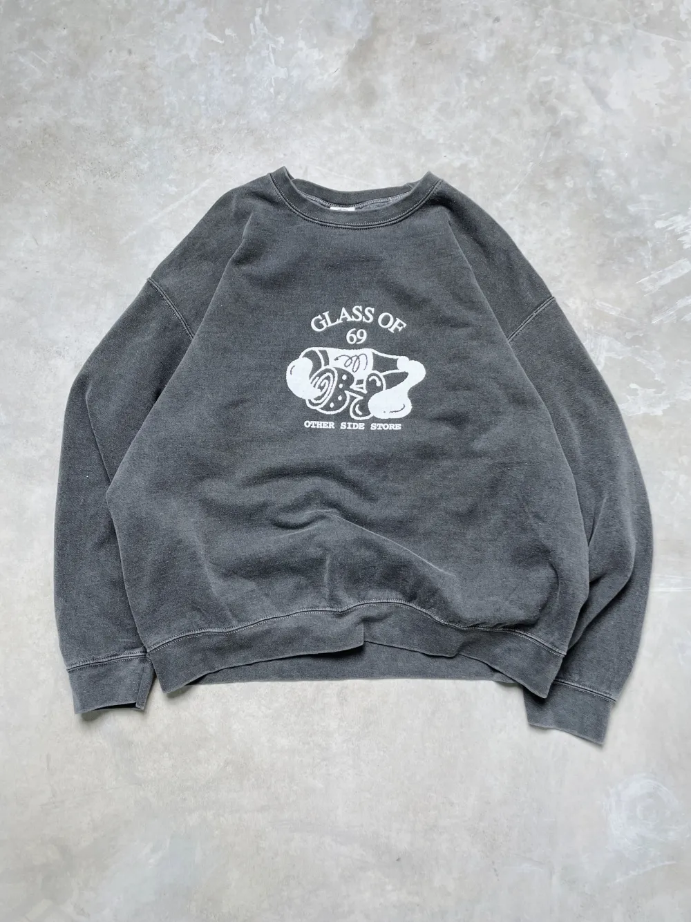Other Side Store 'Glass of 69' Vintage Washed Sweater - Charcoal