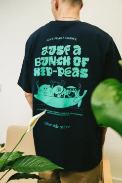 Other Side Store 'Hippeas' Organic Tee - Navy