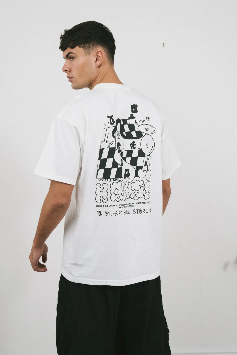 Other Side Store 'House Tunes' Tee - White