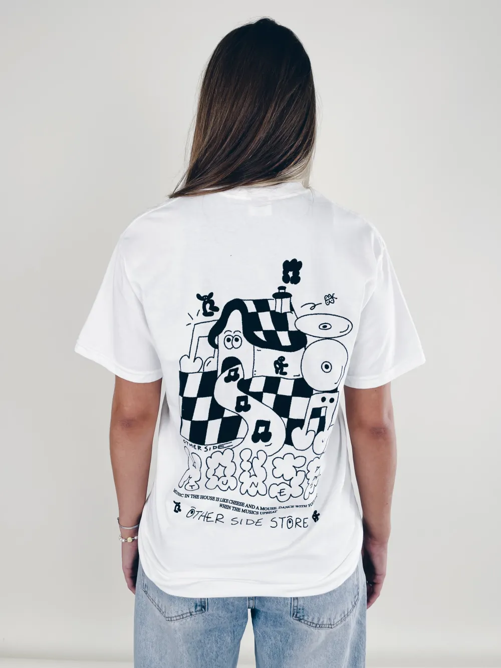 Other Side Store 'House Tunes' Tee - White