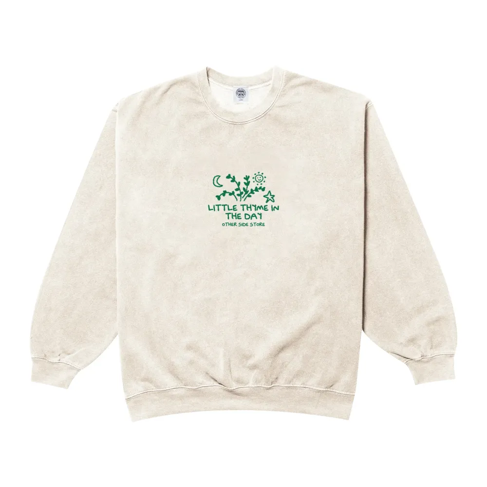 Other Side Store 'Little Thyme' Vintage Washed Sweater - Cream