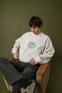 Other Side Store 'Little Thyme' Vintage Washed Sweater - Cream