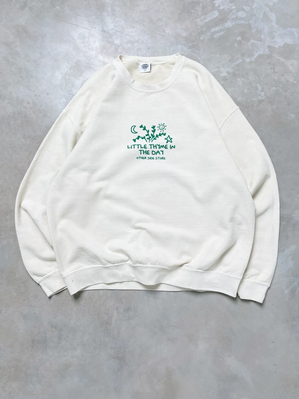 Other Side Store 'Little Thyme' Vintage Washed Sweater - Cream
