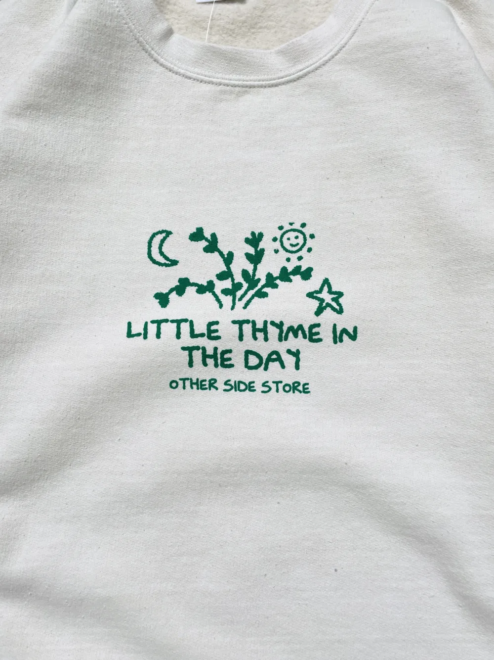 Other Side Store 'Little Thyme' Vintage Washed Sweater - Cream
