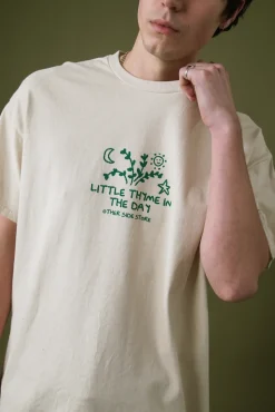 Other Side Store 'Little Thyme' Vintage Washed Tee - Cream