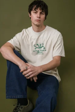 Other Side Store 'Little Thyme' Vintage Washed Tee - Cream