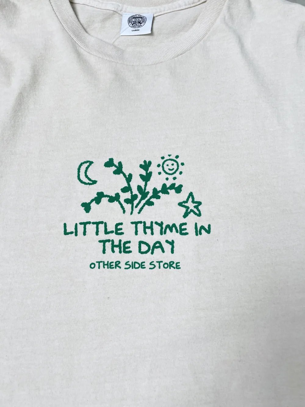 Other Side Store 'Little Thyme' Vintage Washed Tee - Cream