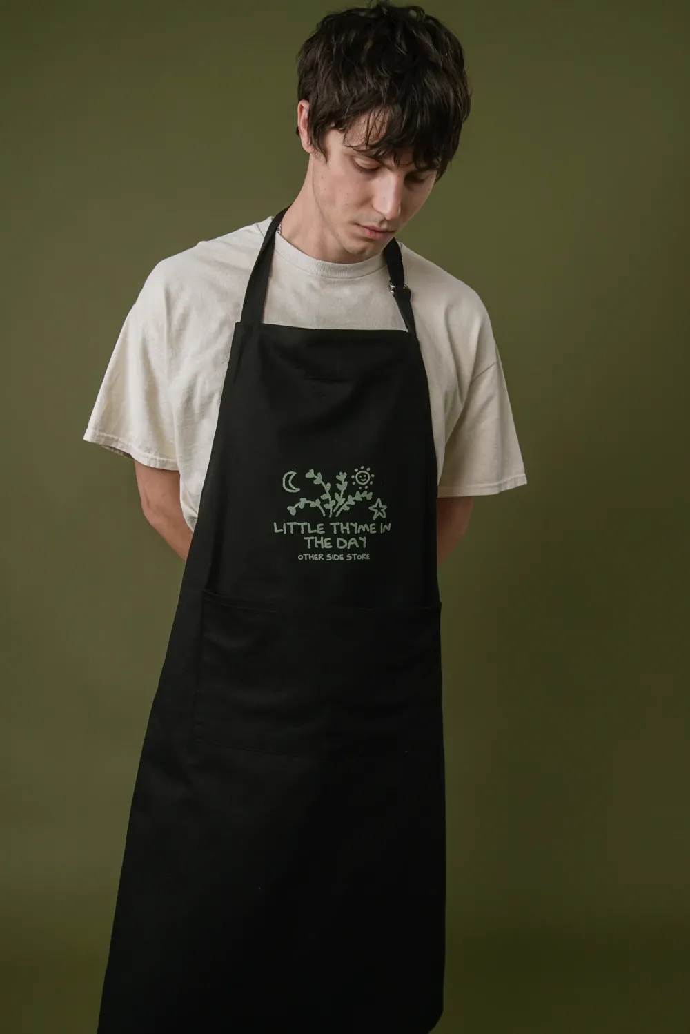 Other Side Store 'Little Thyme' Apron - Black
