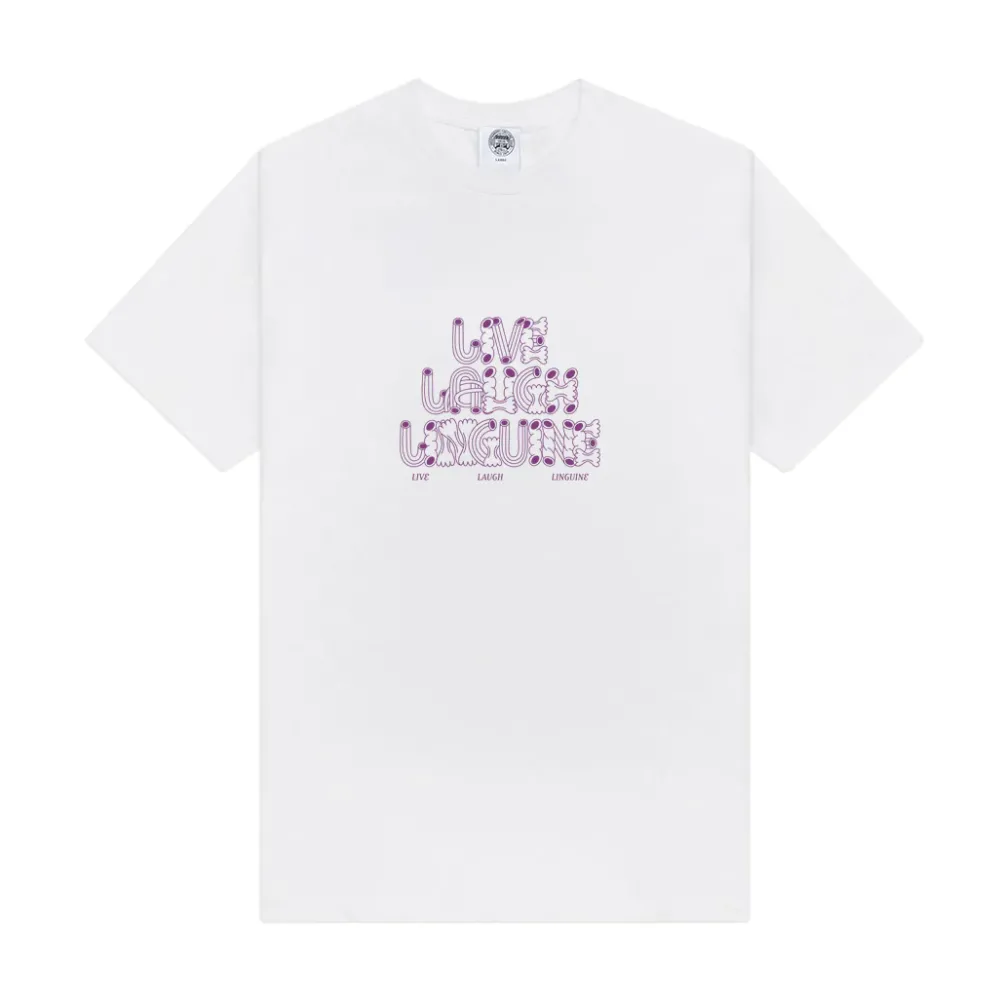 Other Side Store 'Live Laugh Linguine' Tee - White