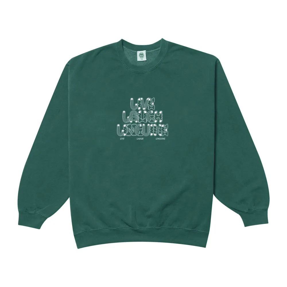 Other Side Store 'Live Laugh Linguine' Sweater - Vintage Washed Green