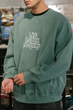 Other Side Store 'Live Laugh Linguine' Sweater - Vintage Washed Green