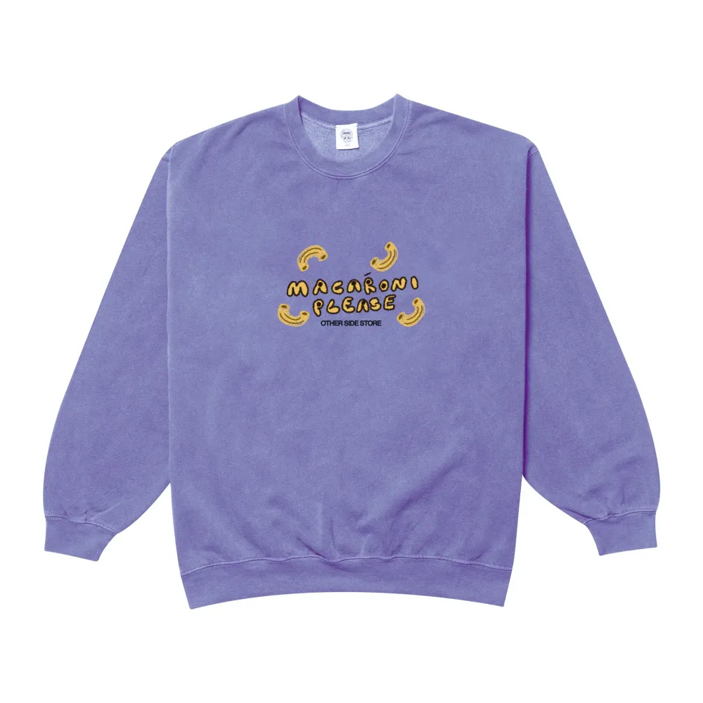 Other Side Store 'Macaroni Please' Vintage Washed Sweater - Lilac