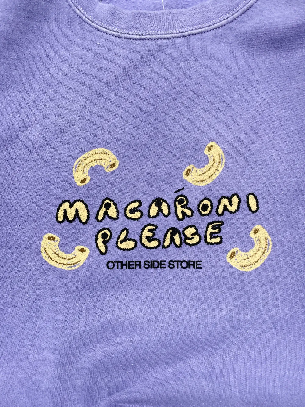 Other Side Store 'Macaroni Please' Vintage Washed Sweater - Lilac