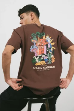 Other Side Store 'Magic Garden' Tee - Brown