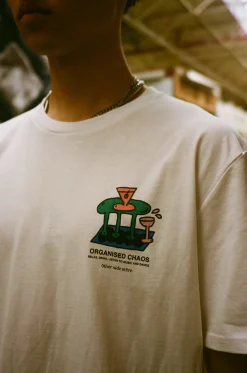 Other Side Store 'Organised Chaos' Organic Tee - White