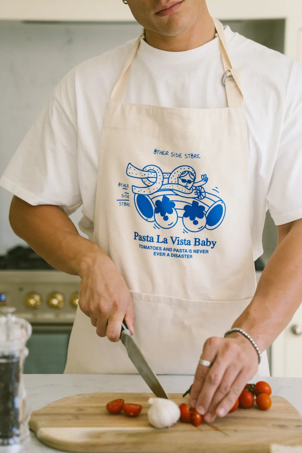 Other Side Store 'Pasta La Vista' Apron - Natural