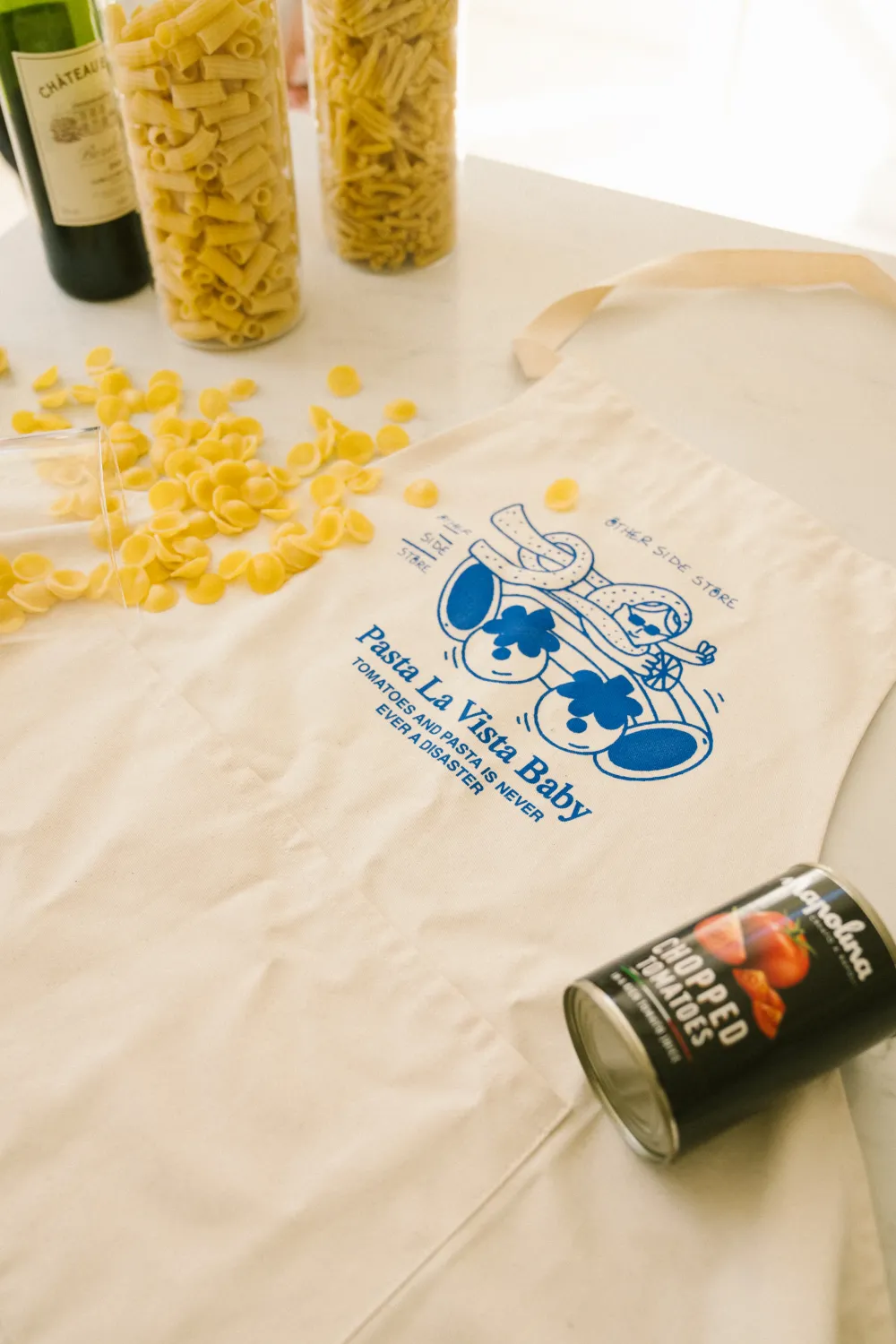 Other Side Store 'Pasta La Vista' Apron - Natural