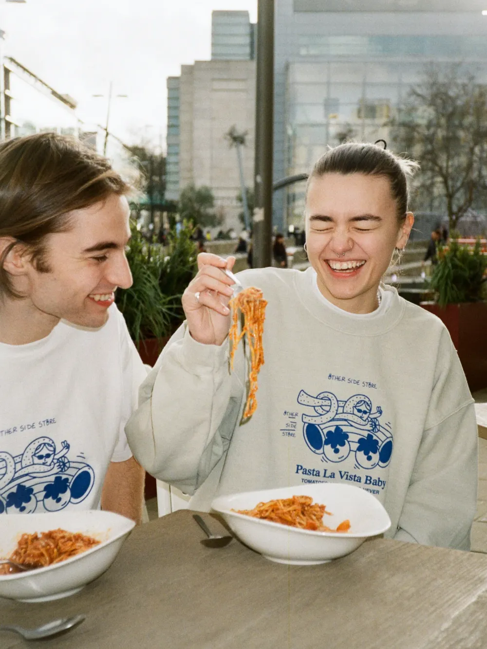 Other Side Store 'Pasta La Vista' Tee - White