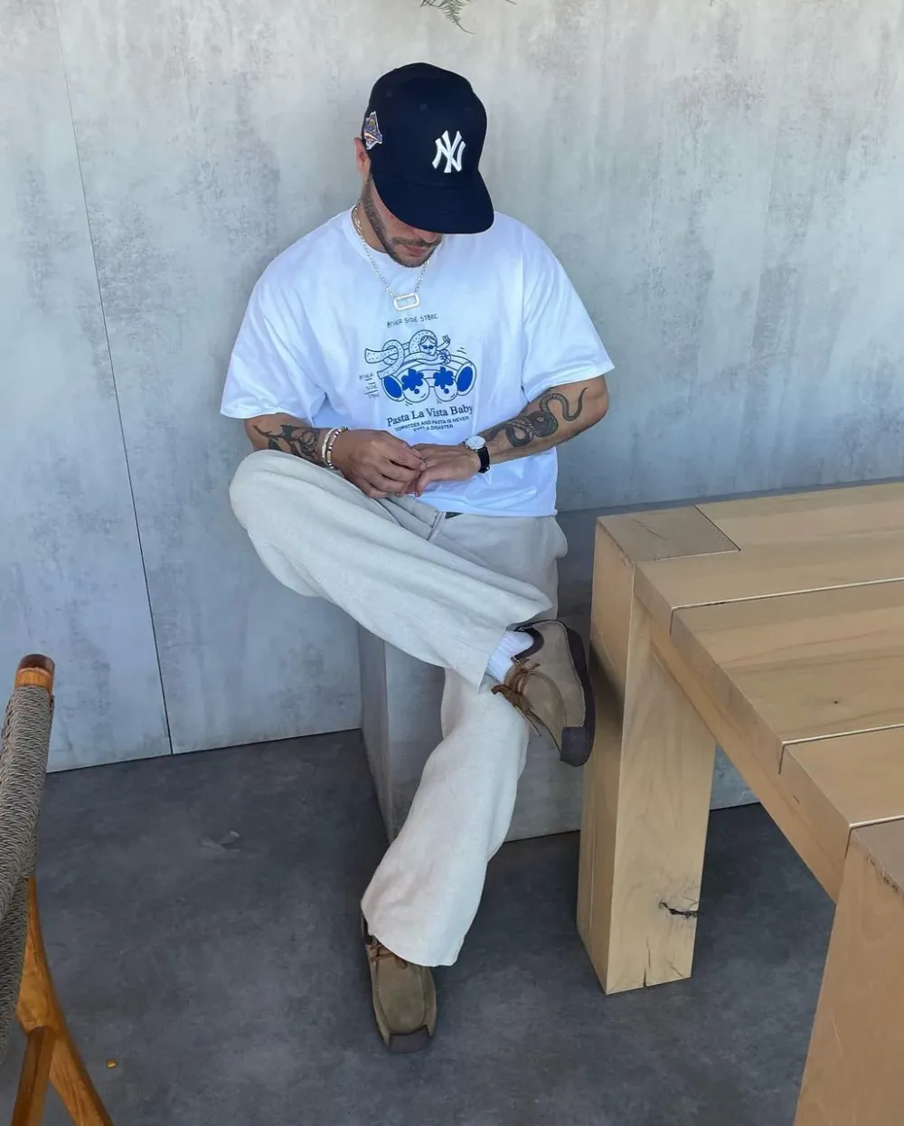 Other Side Store 'Pasta La Vista' Tee - White