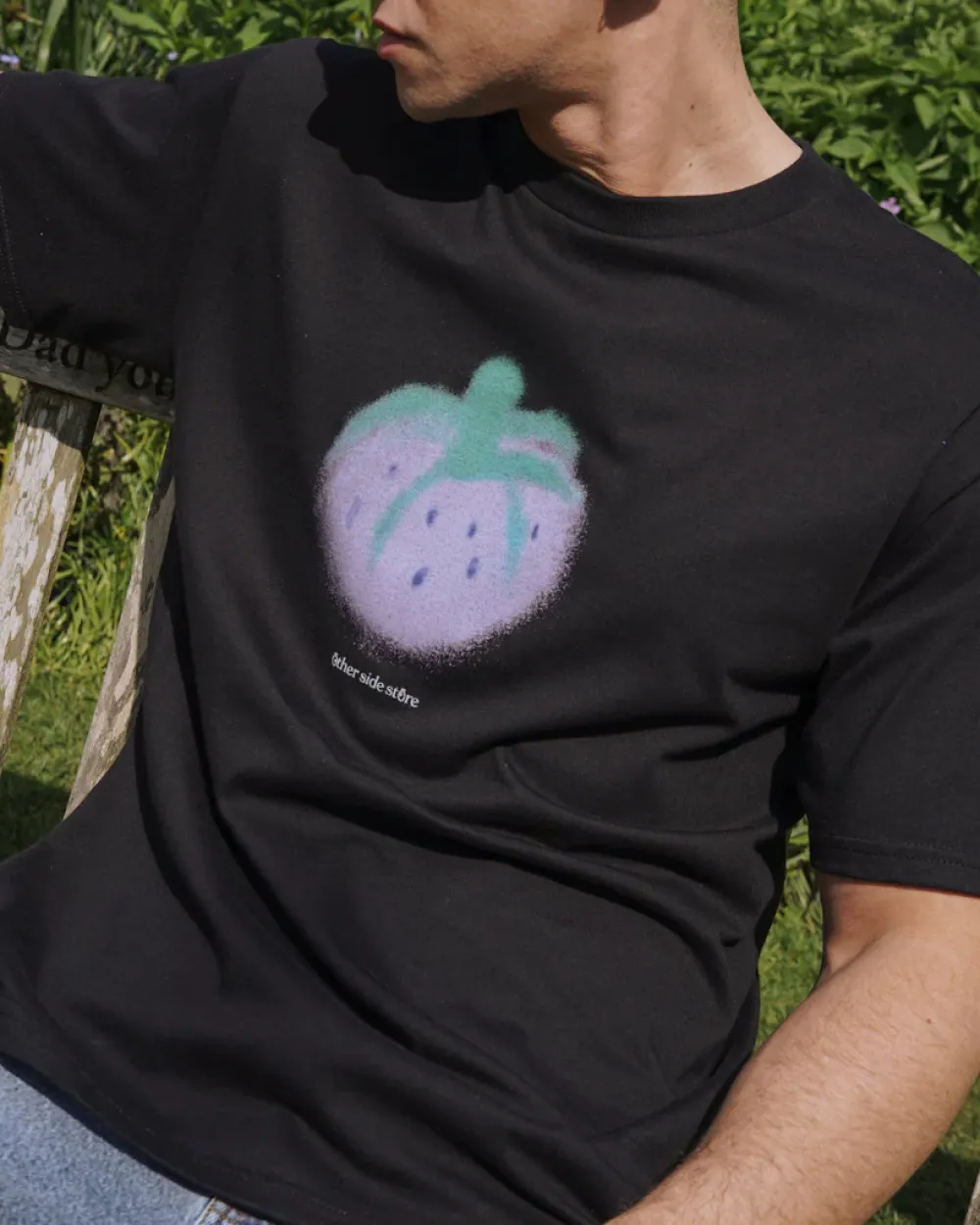 Other Side Store 'Purple Strawberry' Tee - Black